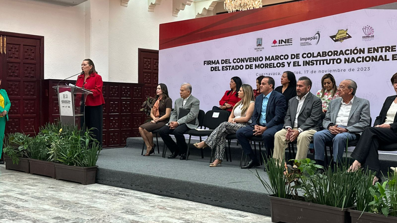 INE y Gobierno de Morelos firman convenio para garantizar elecciones 2024
