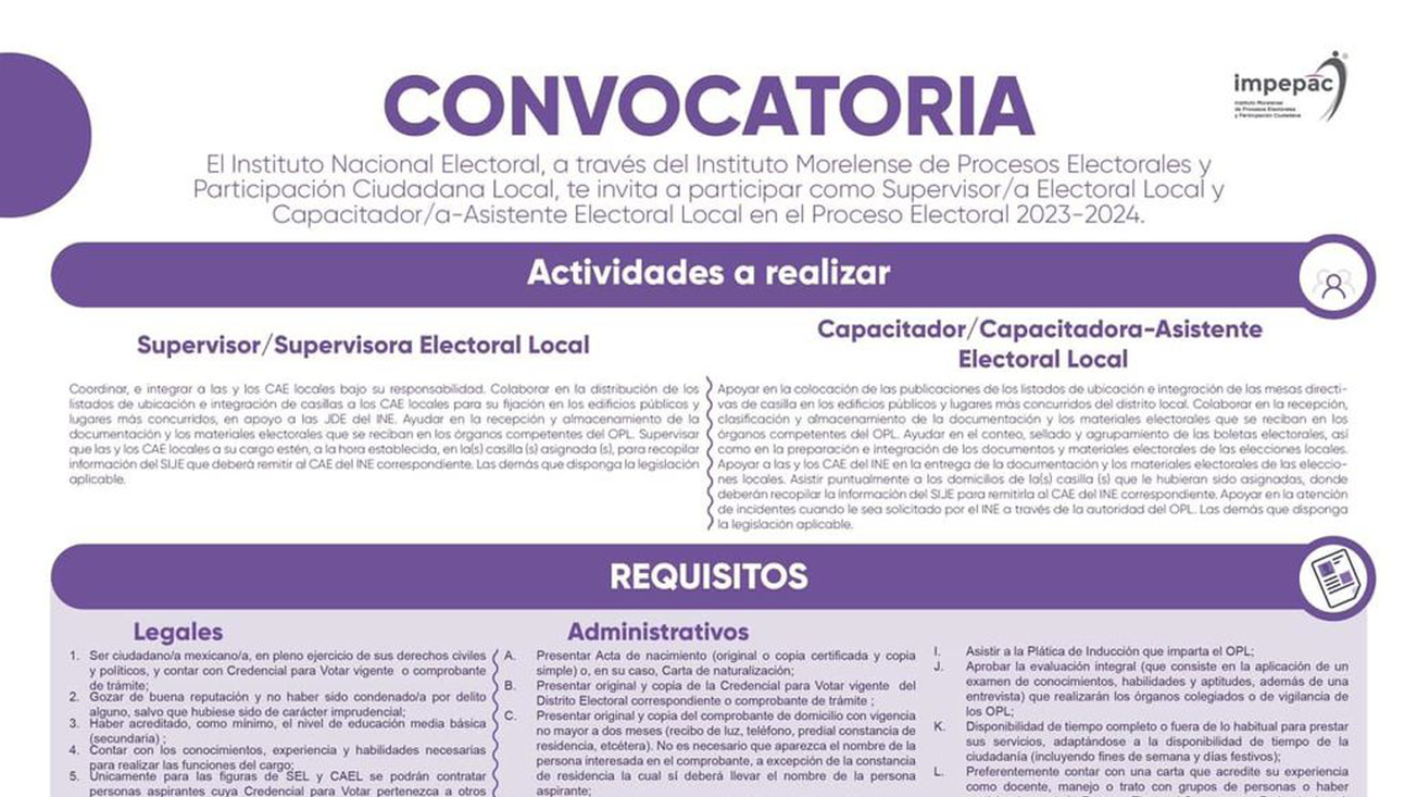 Ofrece IMPEPAC plazas que van de los 9 mil a 12 mil pesos