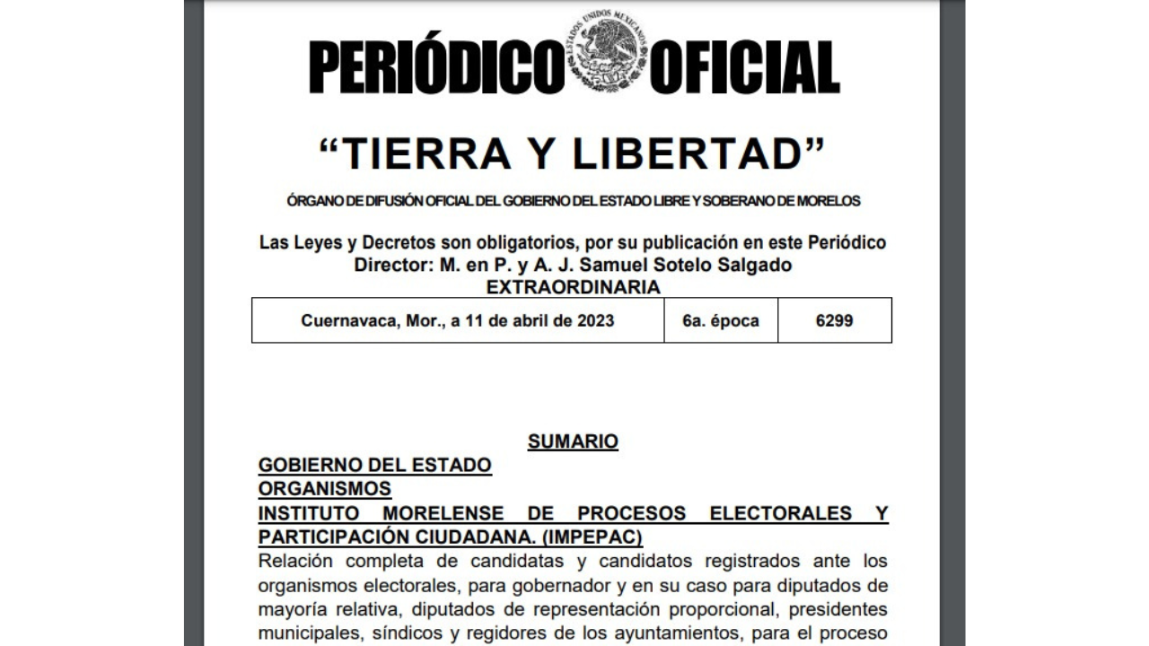 los partidos de morelos publicaron el listado de los plurinominales