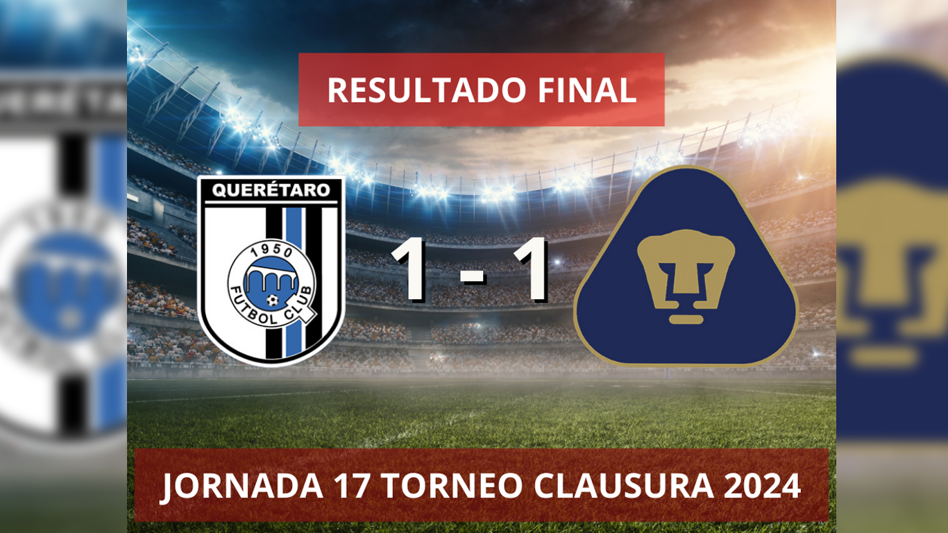 Empate con Querétaro complica aspiraciones de Pumas en el Clausura 2024