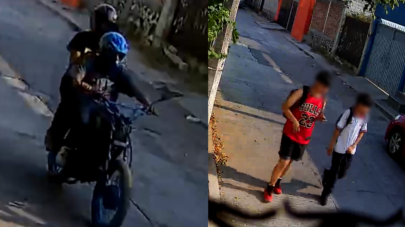 (Video) Bikers asaltan a estudiantes de secundaria en Jiutepec