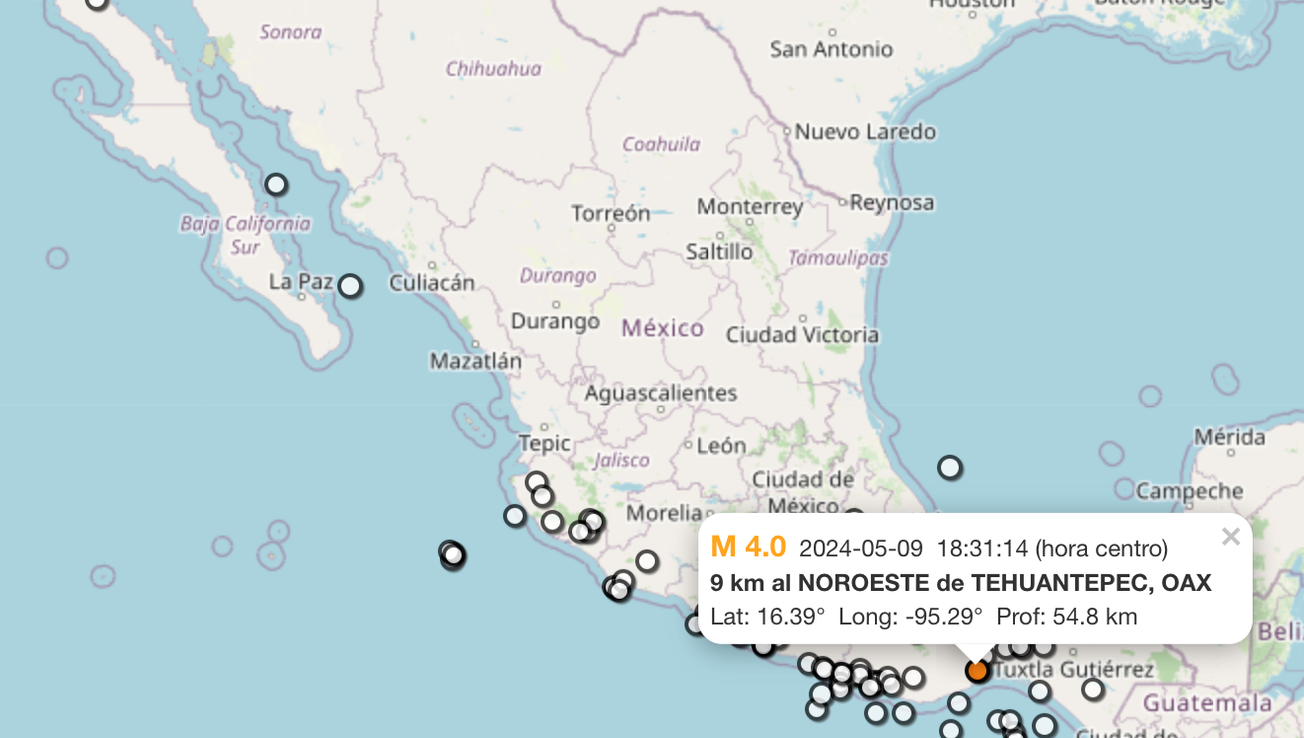 Se registran 29 sismos este jueves en 8 estados del país: SSN