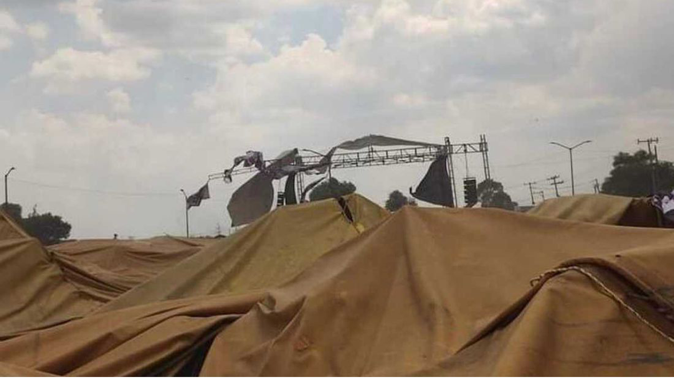 (Video)Se desploma lona durante cierre de campaña en Edomex; hay más de 30 lesionados