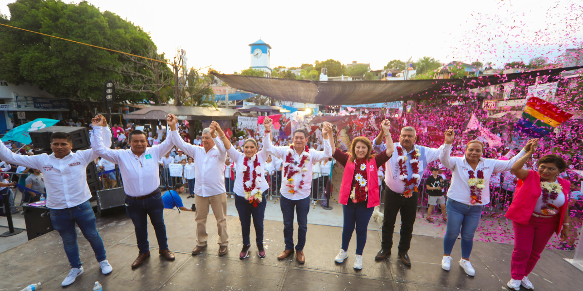 Cerró campaña en el municipio de Emiliano Zapata. 