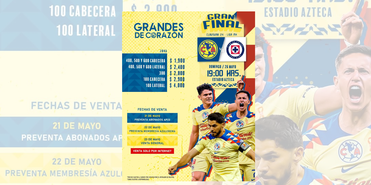 La final se llevará a cabo en el Estadio Azteca de la Ciudad de México.