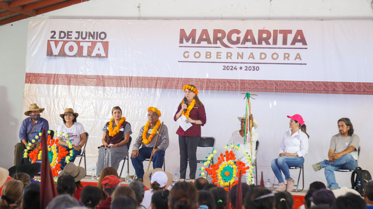 La candidata Margarita González Saravia, fue bienvenida a Xoxocotla.