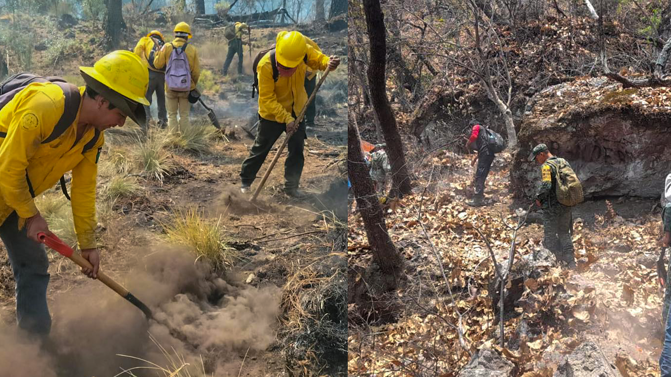 Brigadistas combaten seis incendios en Morelos este domingo