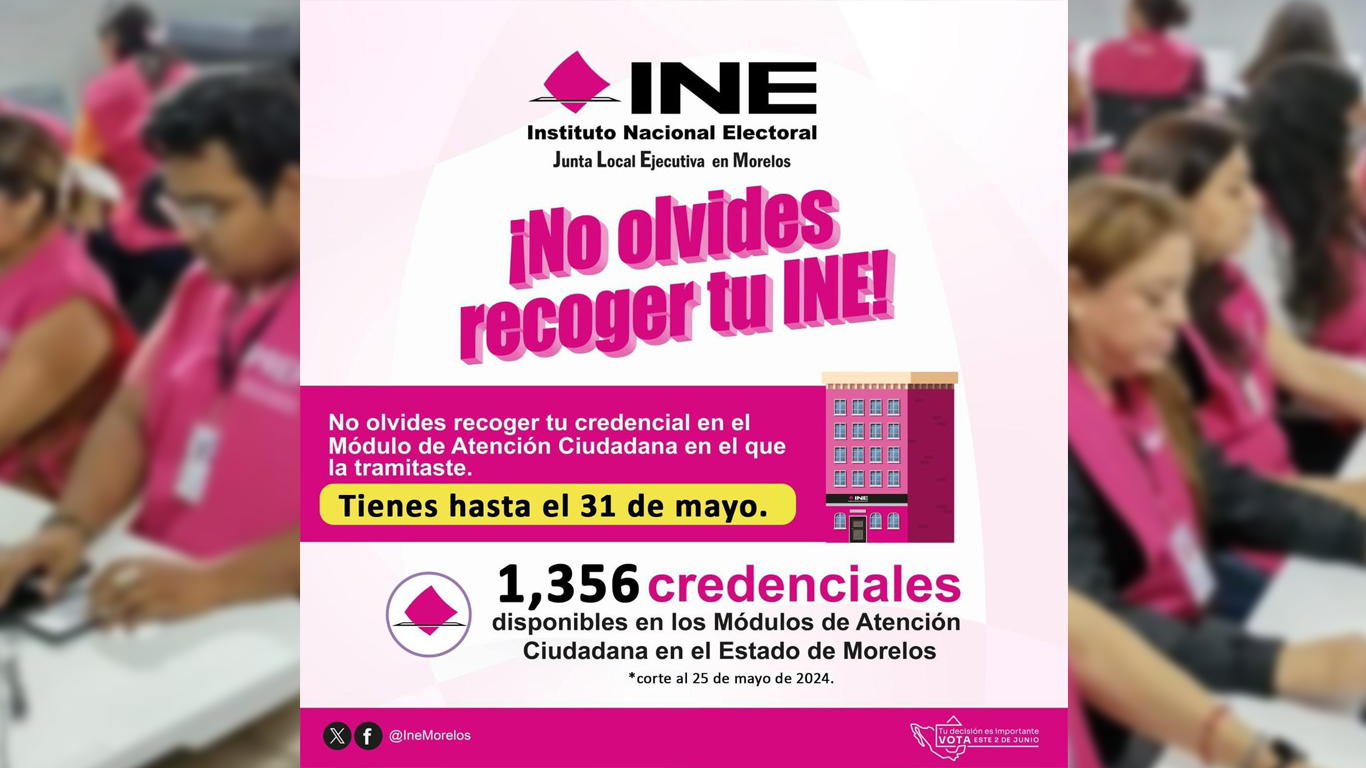 Mayo 31, último día para recoger la reimpresión de la INE