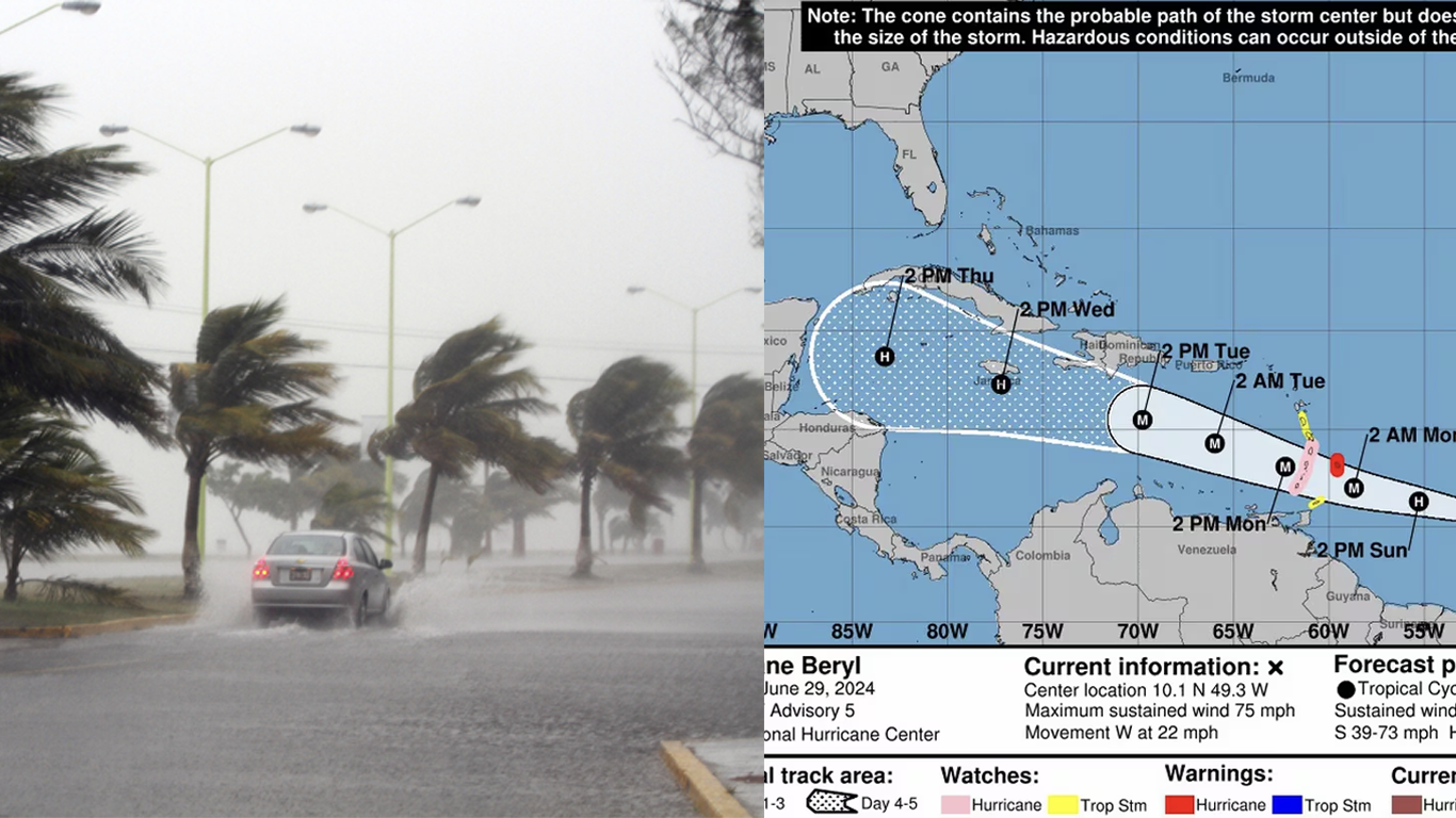 Alerta en el Caribe: Tormenta Beryl se convierte en Huracán Categoría 1