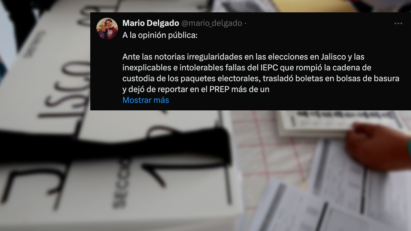 En Jalisco faltan votos y sobran mapaches: Mario Delgado