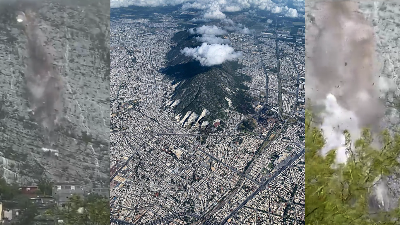 Así fue el desgajamiento del Cerro de Topo Chico en Nuevo León