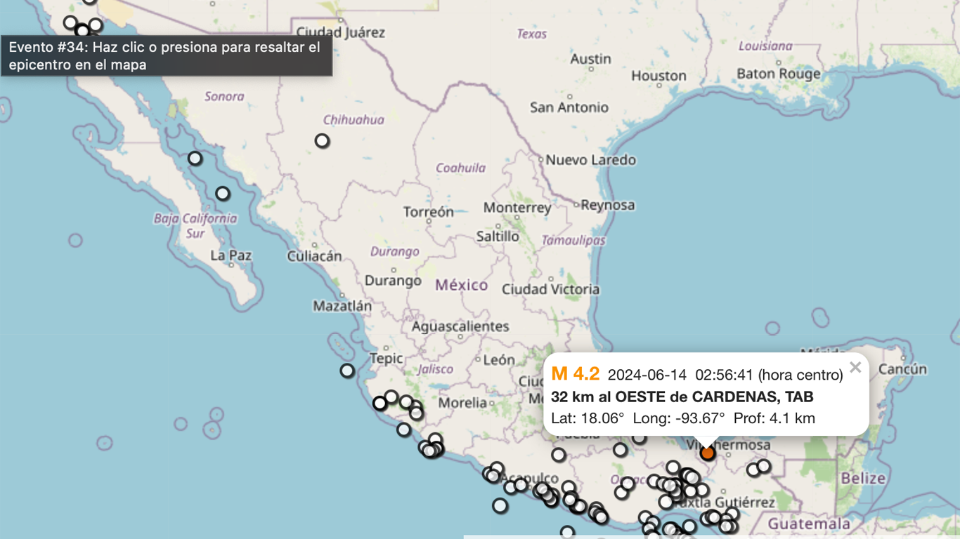 Baja actividad sísmica en México este viernes; solo 37 movimientos telúricos: SSN