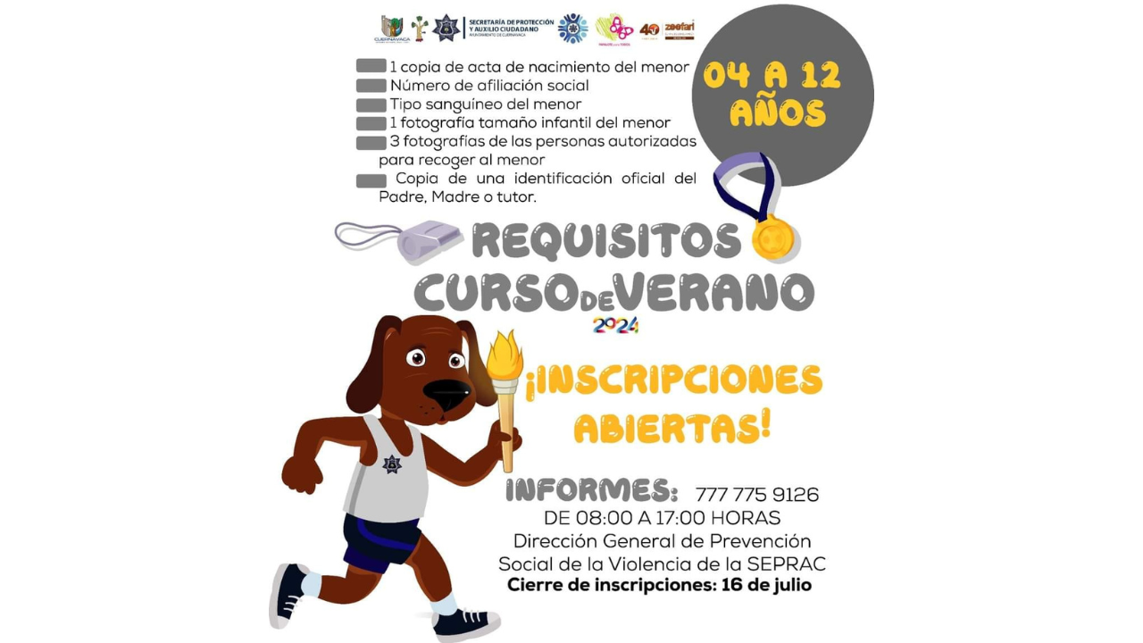seprac curso de verano 2024 cuernavaca secretaria de proteccion y auxilio ciudadano