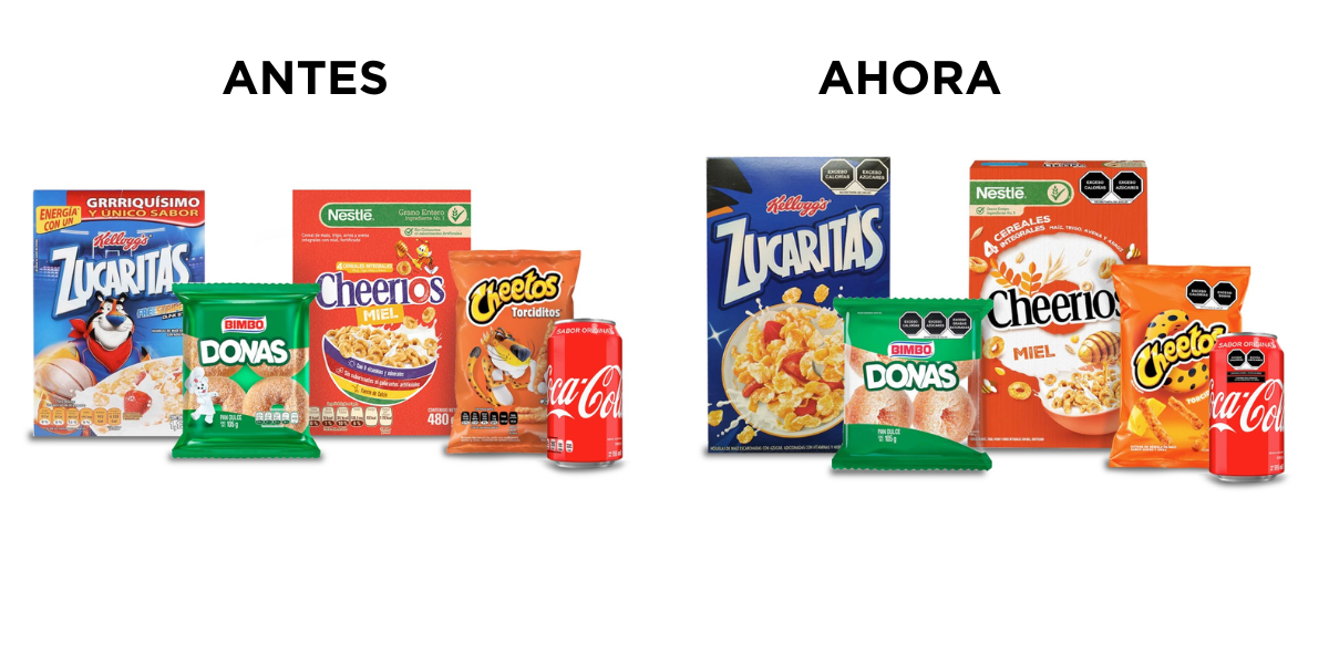 Los alimentos no pueden incluir dibujos animados.
