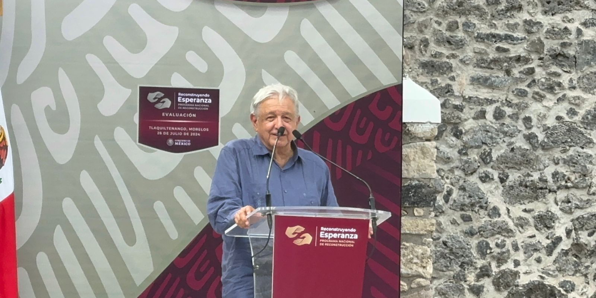 AMLO en su visita a Morelos. 