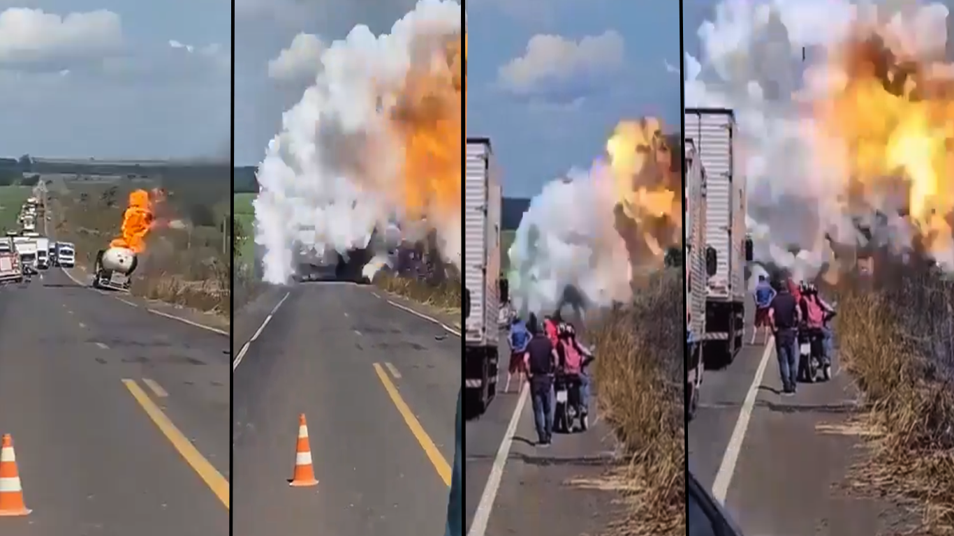Video | Explosión de pipa en accidente carretero deja 3 reporteros heridos