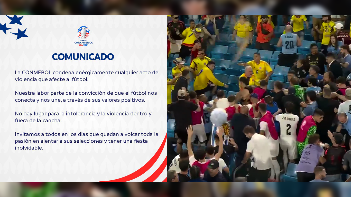 Conmebol Condena Violencia Tras Partido Entre Colombia y Uruguay