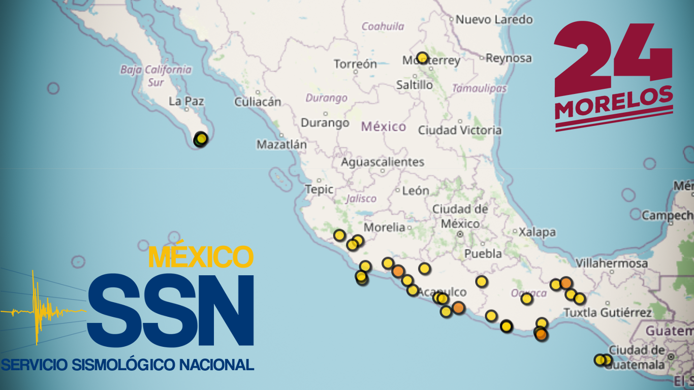 Se normaliza la actividad sísmica en México este viernes; SSN registra 43 casos