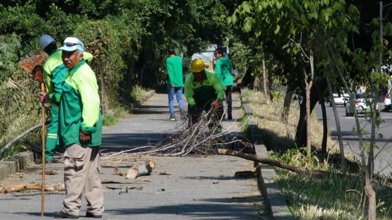 Continúan labores de rescate y atención de espacios públicos en Cuernavaca