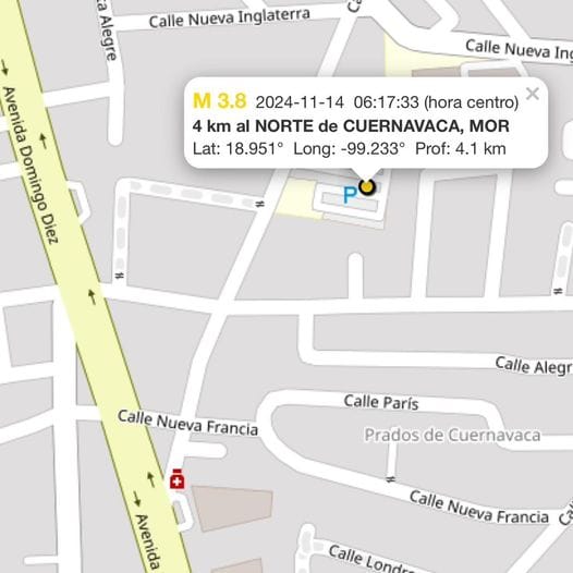 Reportan saldo blanco tras sismo en Cuernavaca