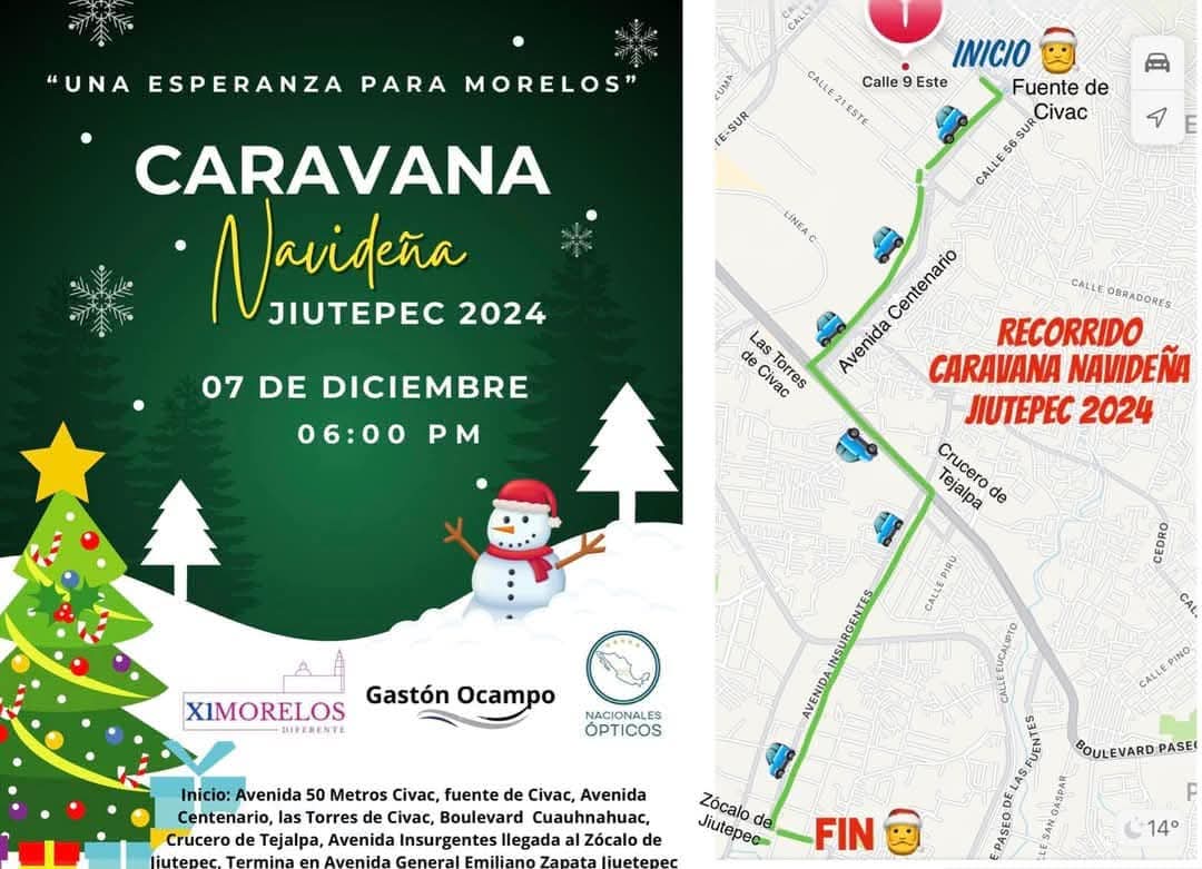 Caravana Navideña 2024 iluminará Jiutepec: “Una esperanza para Morelos”