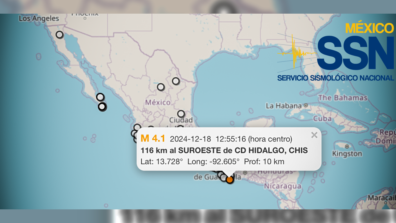 SSN reporta 53 sismos en 10 estados del país este miércoles
