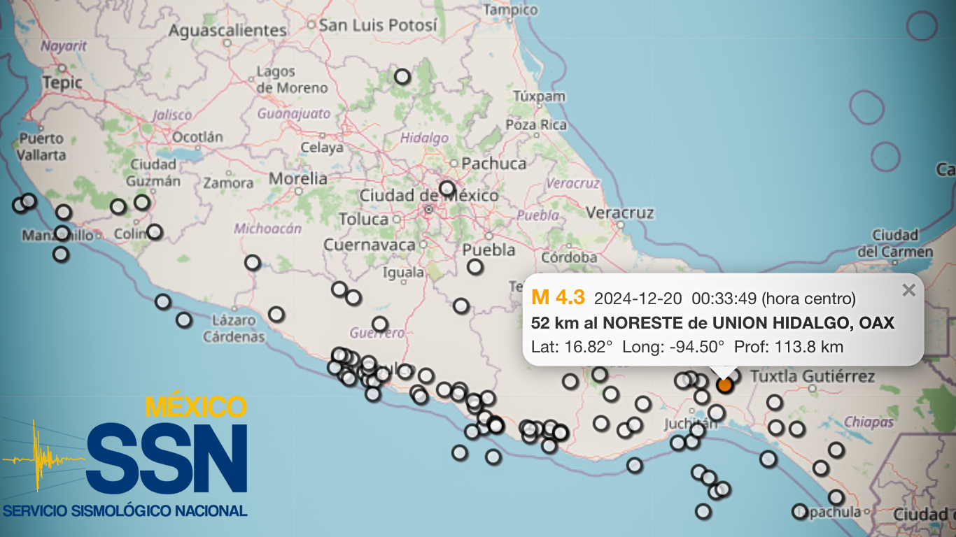 México cierra la semana con 67 sismos en 12 entidades