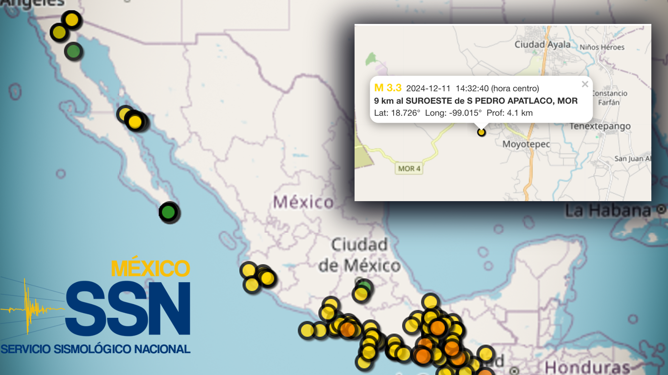 53 sismos sacuden Morelos y ocho estados este miércoles