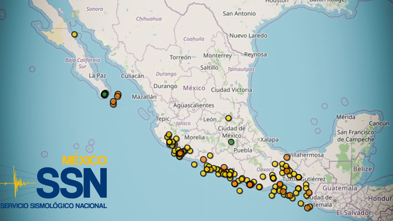 Al menos 60 sismos sacuden 8 entidades del país este martes: SSN
