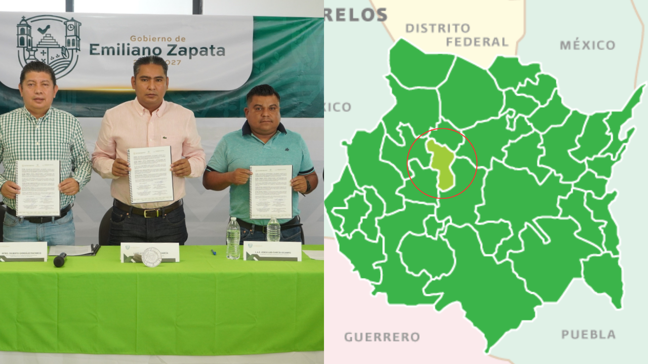 Emiliano Zapata firma convenio para definir sus límites territoriales
