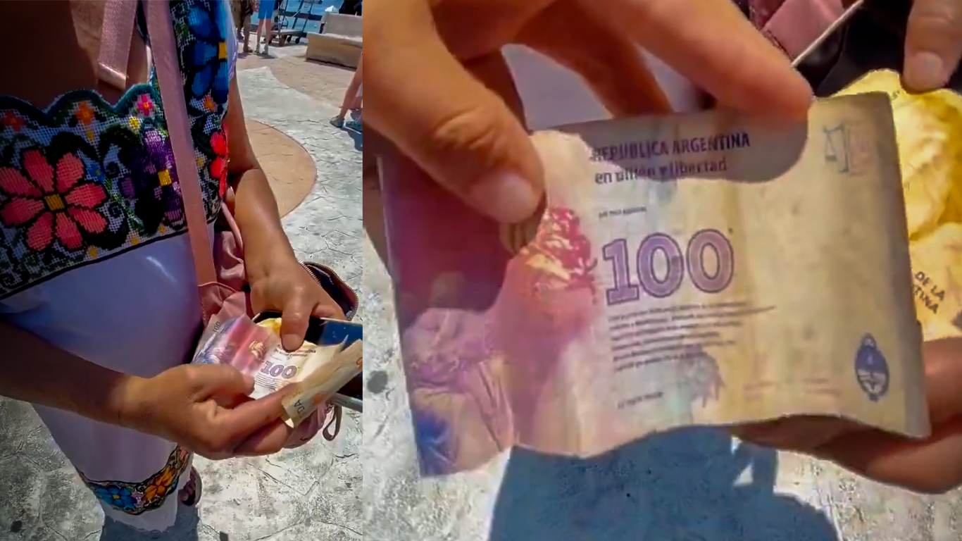 Turistas argentinos engañan a comerciante en Yucatán con pesos argentinos