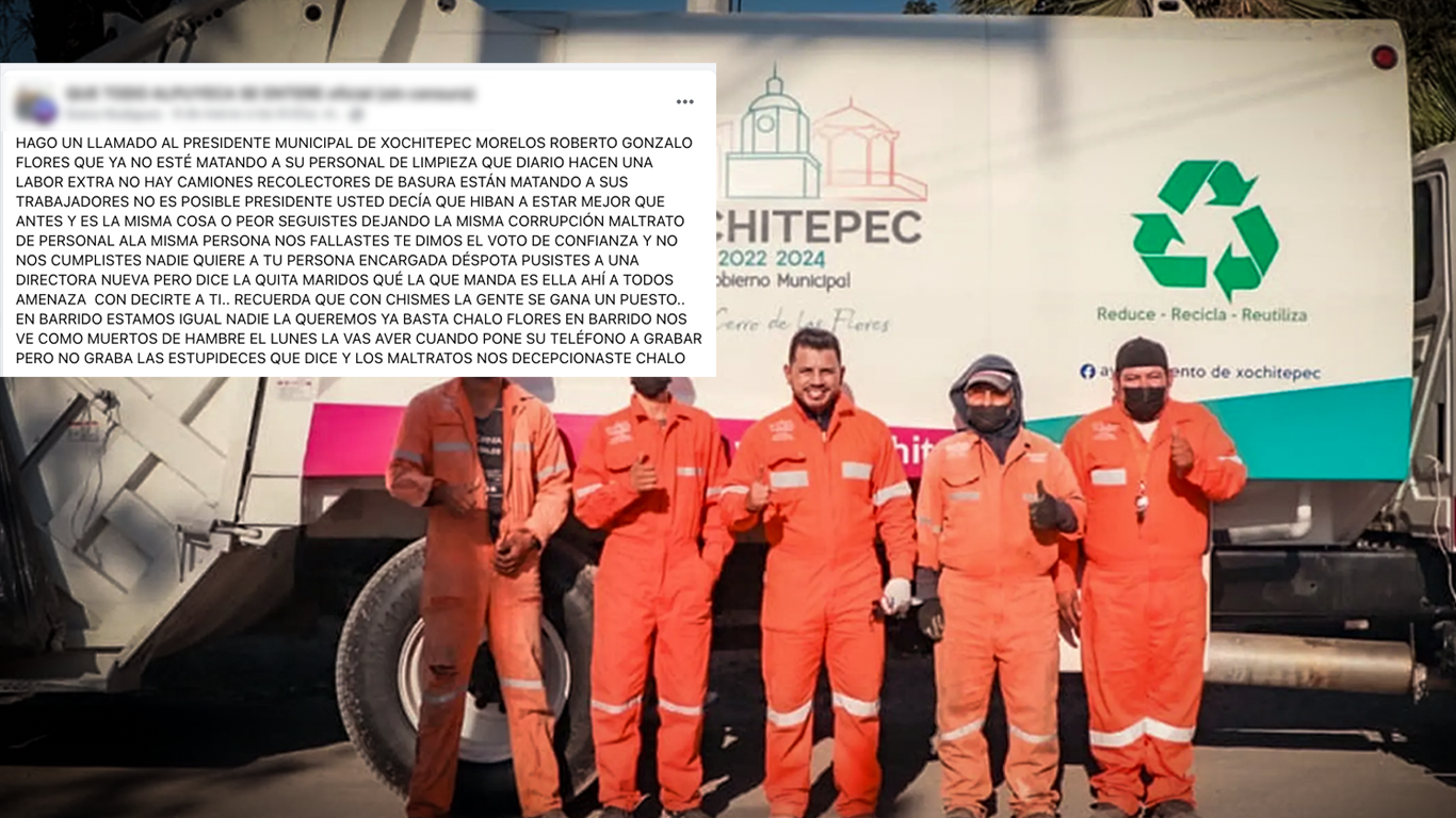 Denuncian explotación y malos tratos a trabajadores de limpieza en Xochitepec