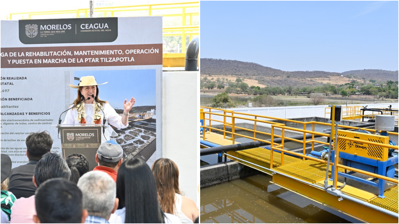 Margarita González Saravia entrega la rehabilitación de la Planta de Tratamiento de Aguas Residuales en Tilzapotla