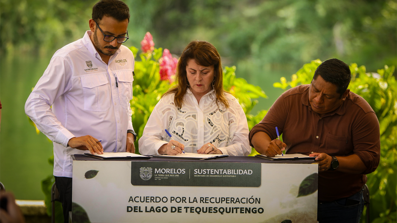 Firman acuerdo para rescatar el Lago de Tequesquitengo