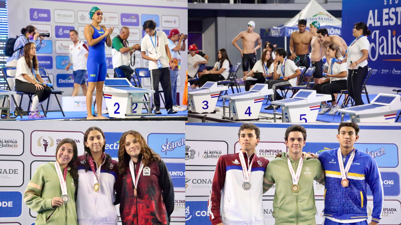 Consigue selección morelense de natación 16 medallas en Olimpiada Nacional 2025