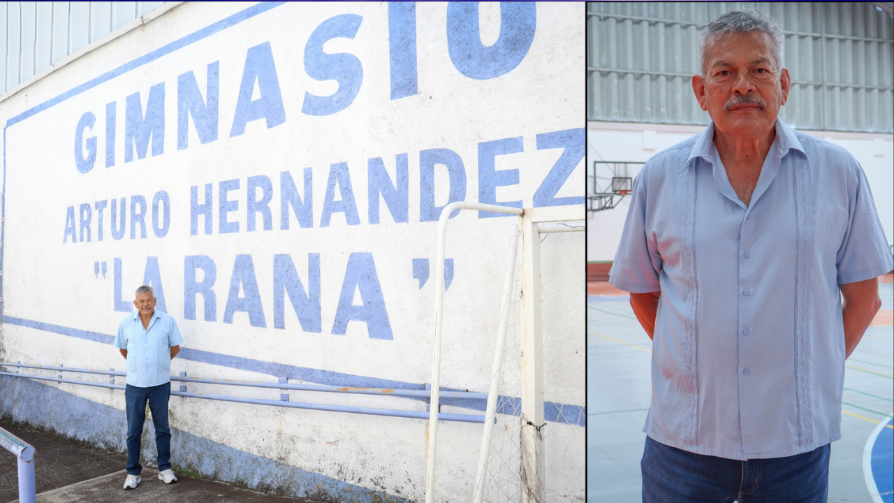 Visita "La Rana" Hernández gimnasio que lleva su nombre en Centenario