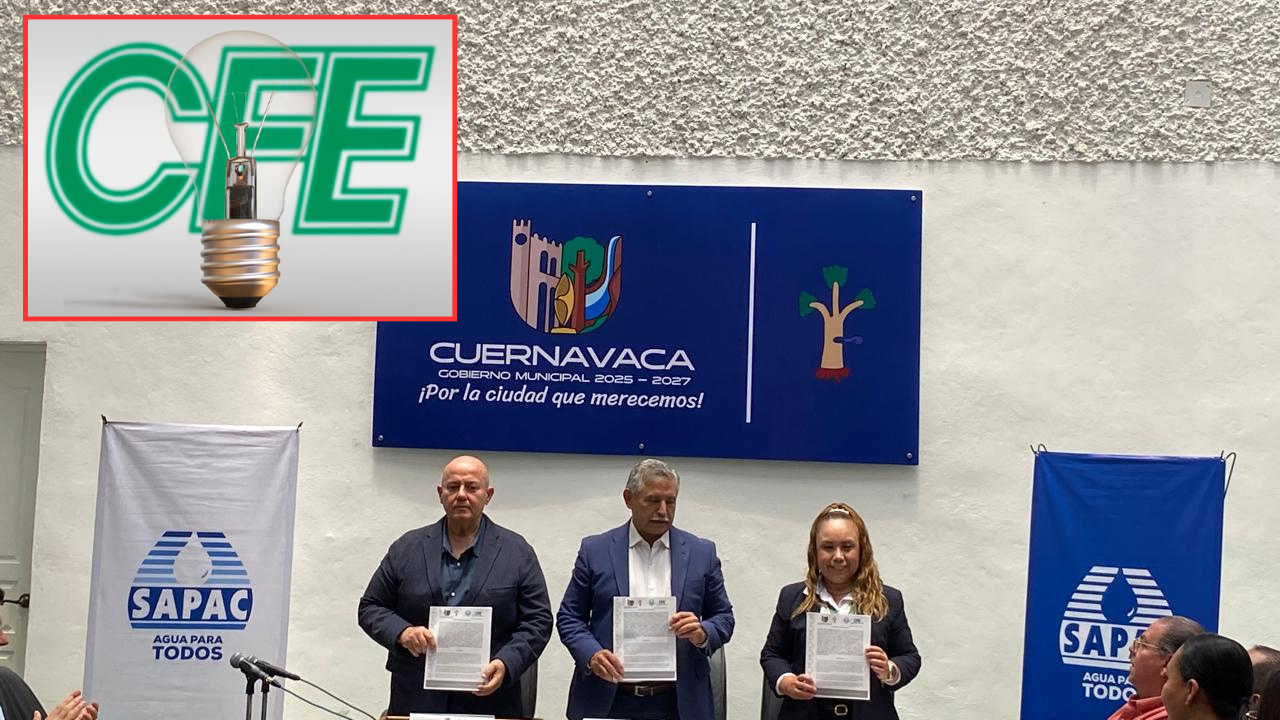 Firma Ayuntamiento de Cuernavaca convenio con CFE