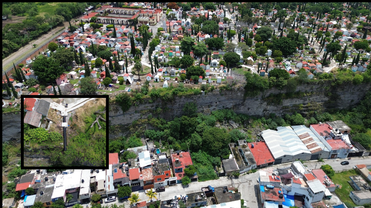 Mitiga Ayuntamiento Cuernavaca posibles derrumbes en Panteón La Paz