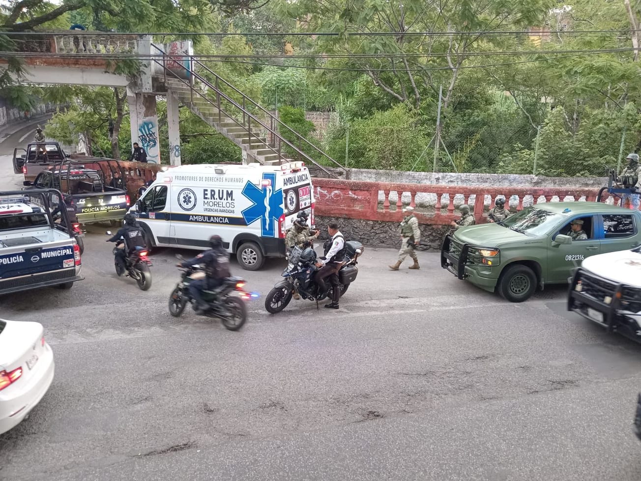 Policía y Marina atienden llamado en el centro de Cuernavaca