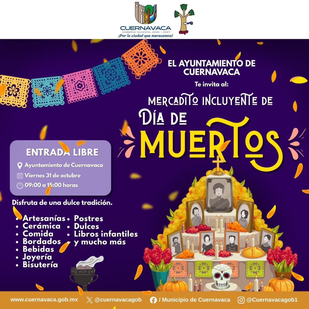 Mictlán 2025: Cuernavaca celebrará el Día de Muertos con arte, música y ofrendas