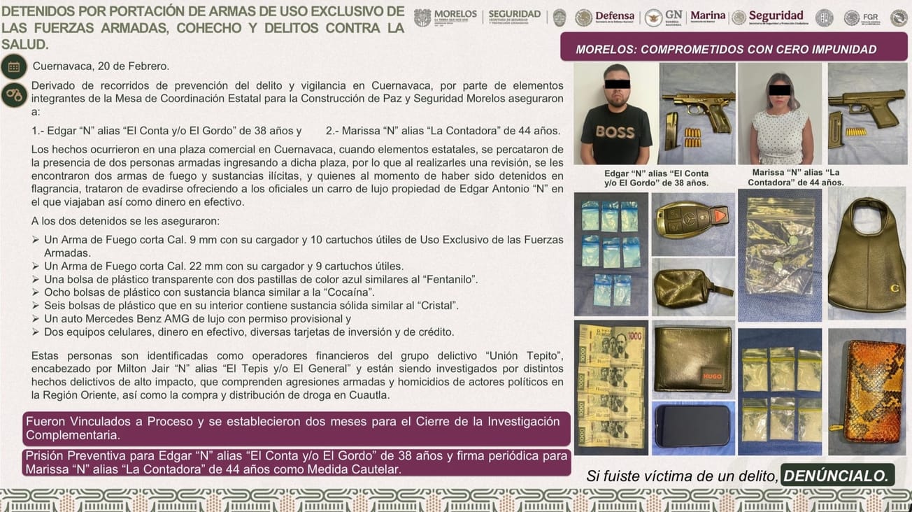 Investigan a presuntos operadores de  "Unión Tepito" en Morelos