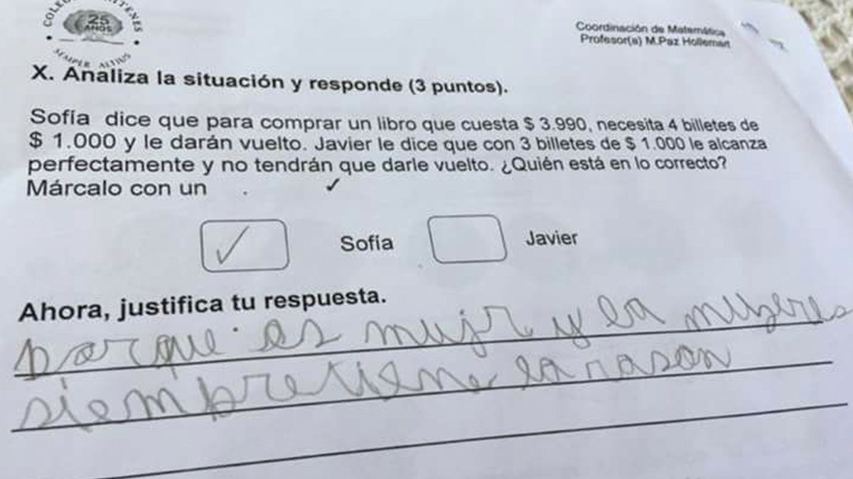 Sorprende respuesta de niño en exámen