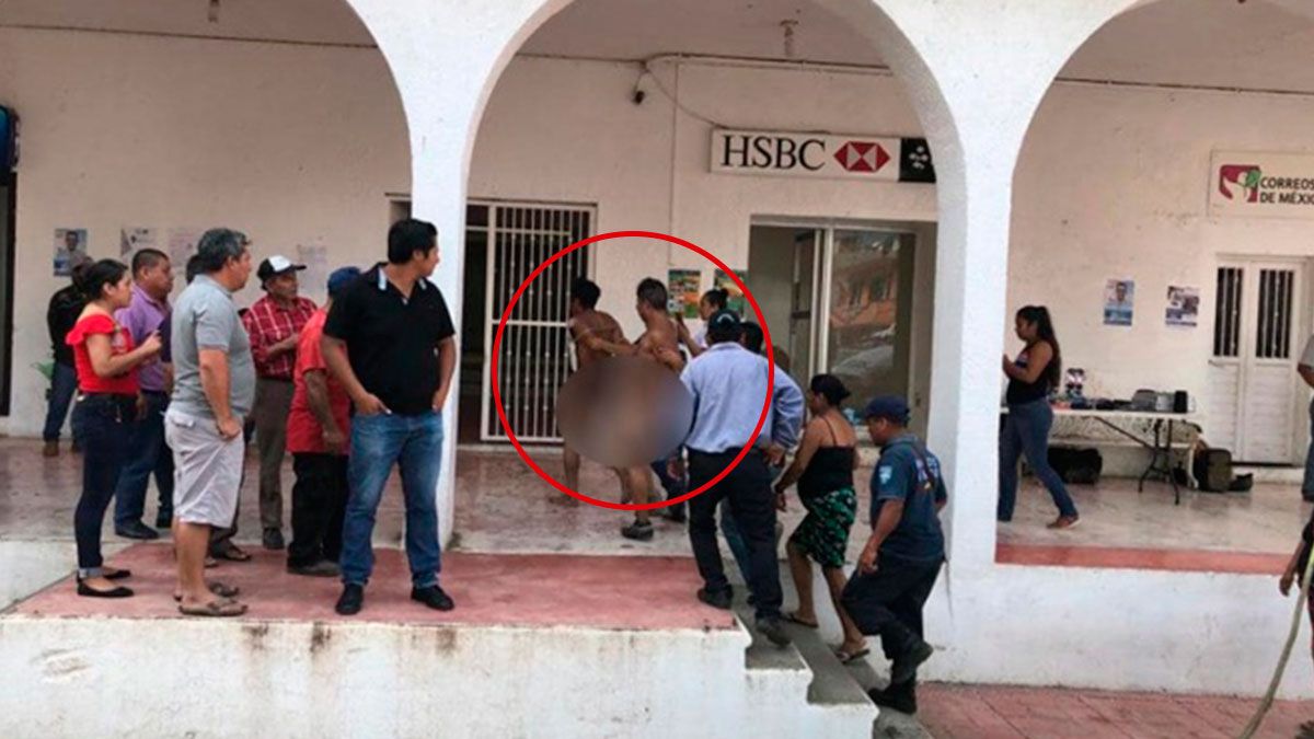 Desnudan y pasean a presuntos ladrones en Chiapas
