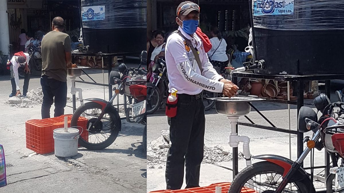 Instalan lavamanos públicos en Jojutla