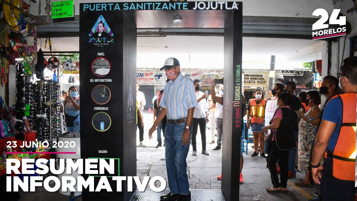 Coloca Jojutla puerta sanitizante en el Mercado Benito Juárez