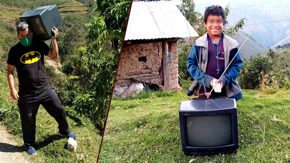 24 Morelos maestro lleva tv a sus estudiantes en Perú