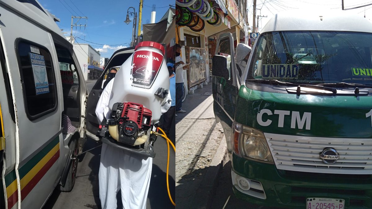 Gobierno desinfecta unidades en Jojutla