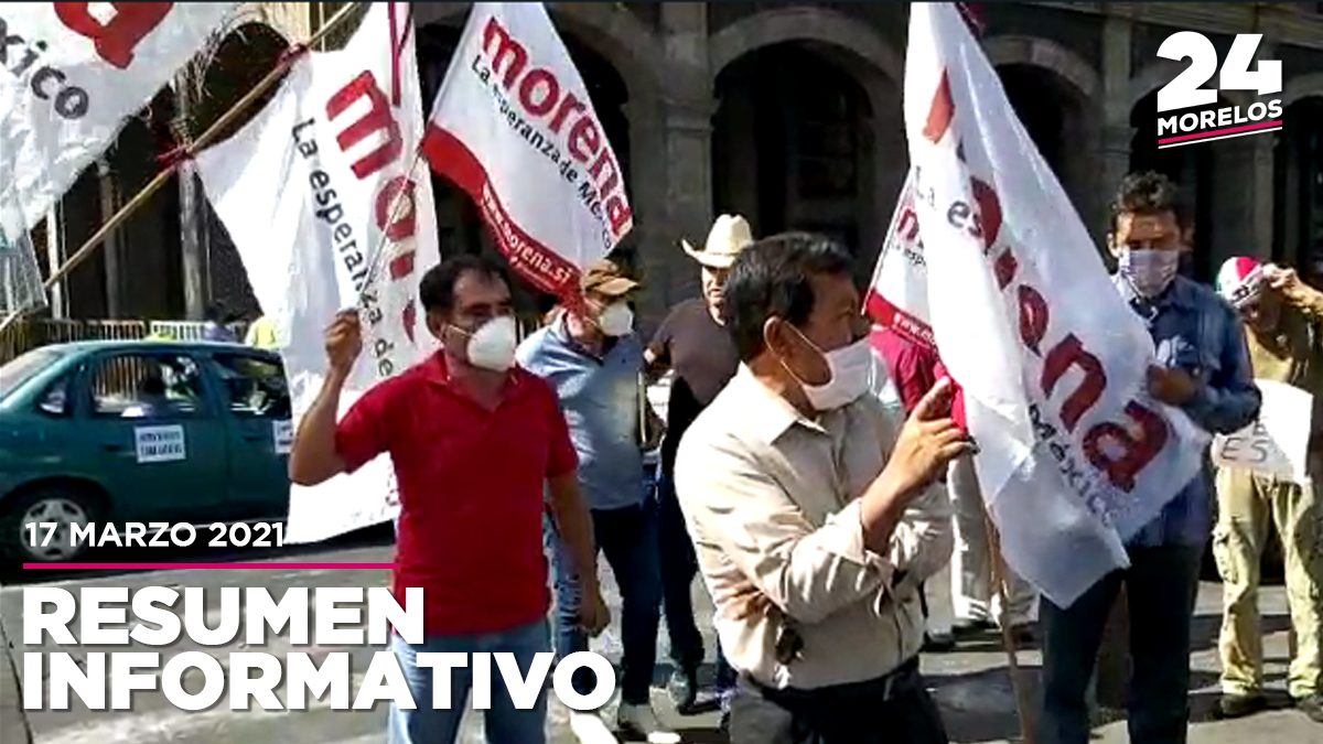 Militantes de MORENA se manifiestan por candidaturas