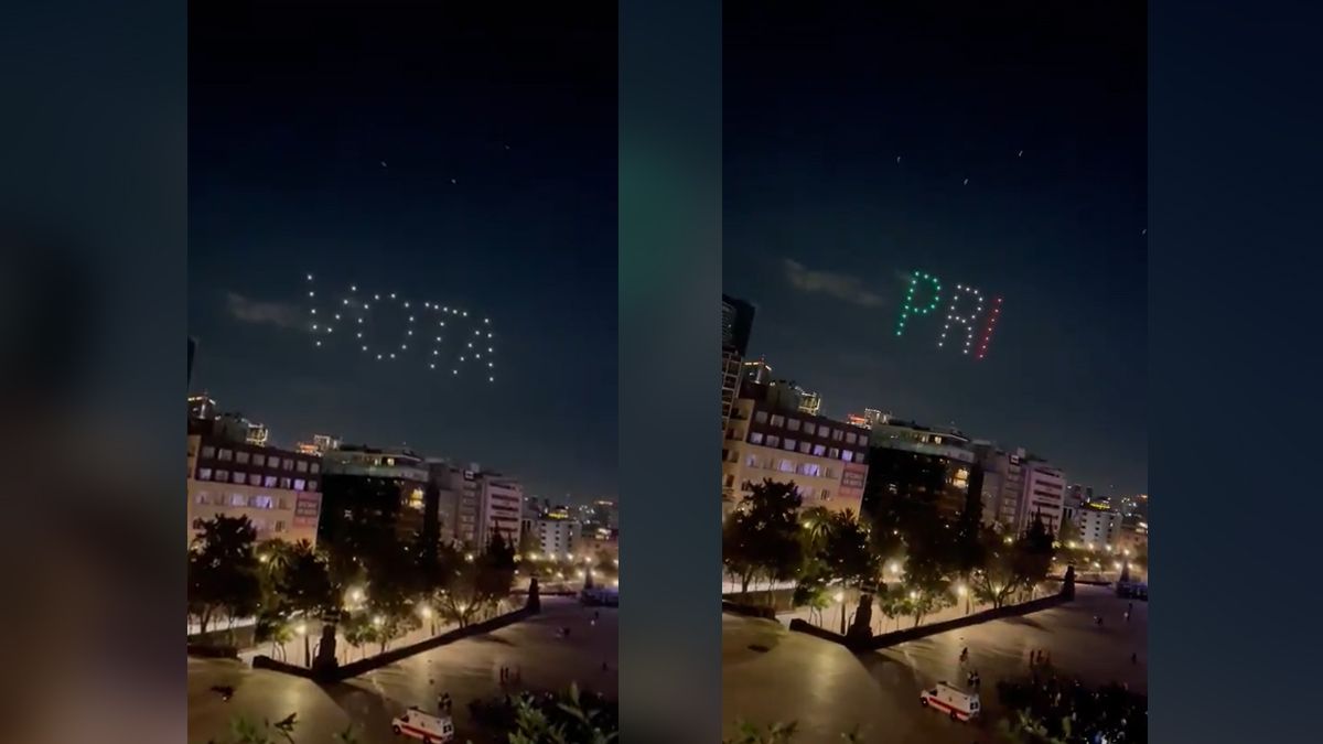 Proyectan la “PRIseñal” en el cielo por inicio de campañas