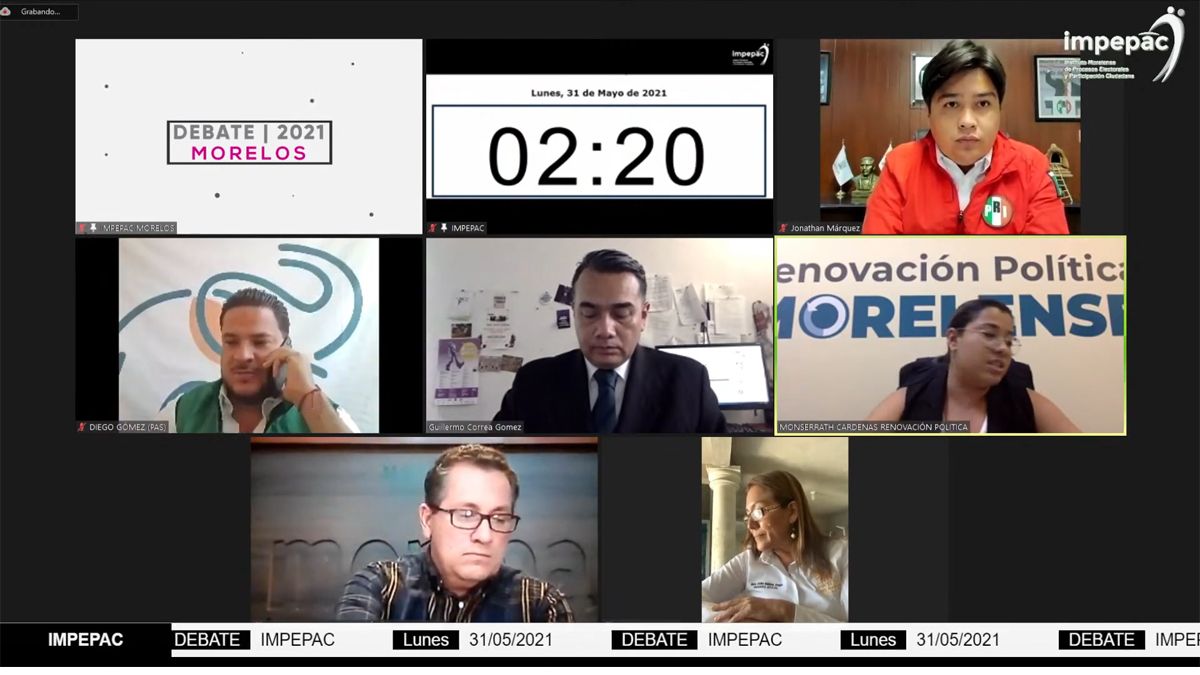 Realizan tardío debate entre líderes de partidos en Morelos